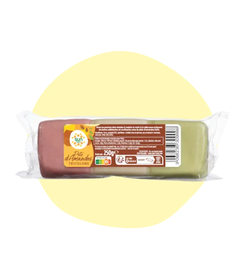 Pâte d'amande tricolore